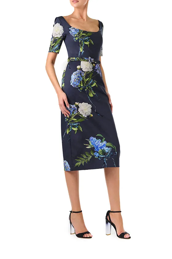 Short Sleeve Floral Dress sold by Monique Lhuillier product image thumbnail 4