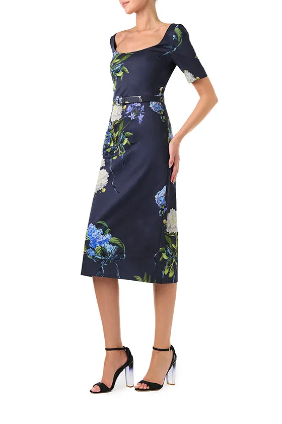 Short Sleeve Floral Dress sold by Monique Lhuillier product image thumbnail 3