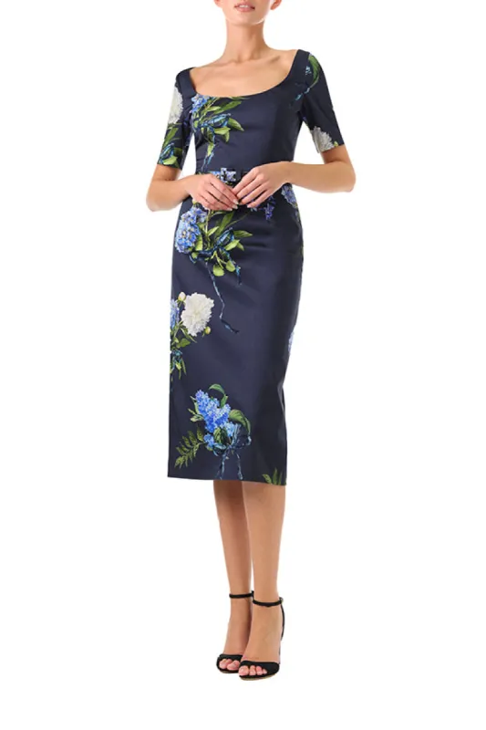 Short Sleeve Floral Dress sold by Monique Lhuillier