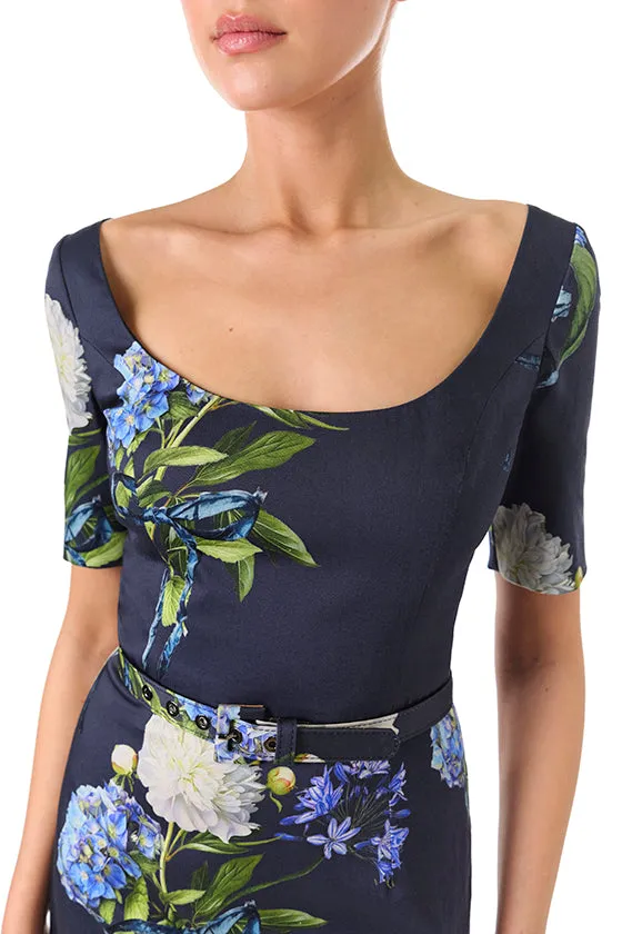 Short Sleeve Floral Dress sold by Monique Lhuillier product image thumbnail 2