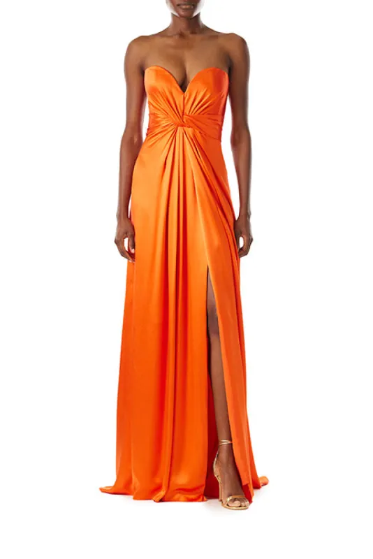 Strapless Draped Satin Gown sold by Monique Lhuillier