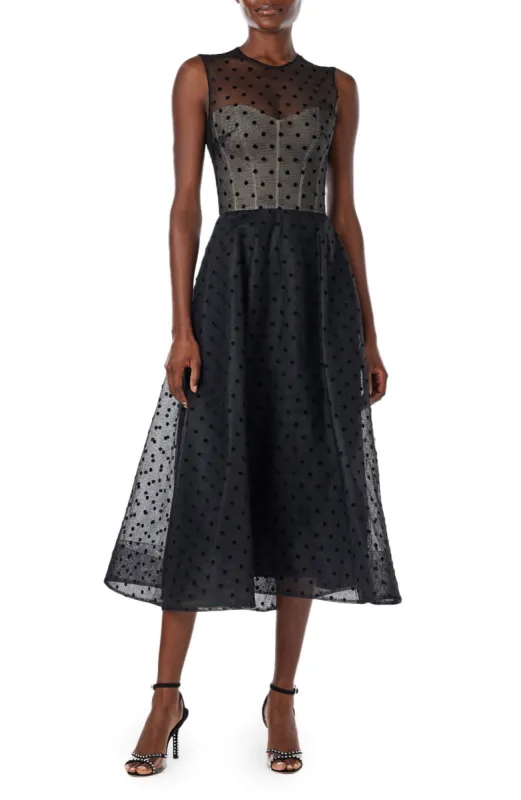 Dotted Tulle Sleeveless Cocktail Dress sold by Monique Lhuillier