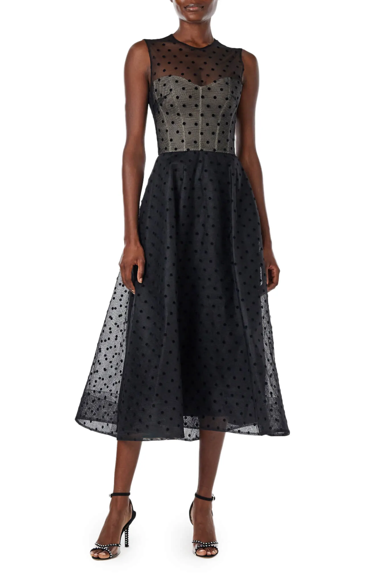 Dotted Tulle Sleeveless Cocktail Dress sold by Monique Lhuillier