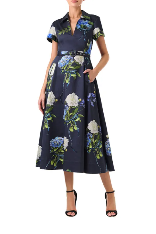 Short Sleeve Floral A-line Dress sold by Monique Lhuillier