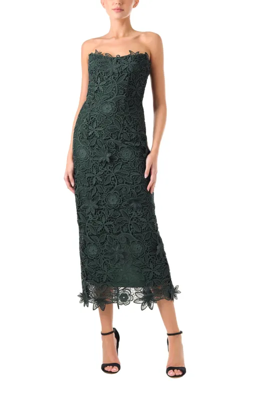 Strapless Lace Sheath Dress sold by Monique Lhuillier