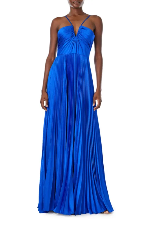 Blue Hammered Satin Gown sold by Monique Lhuillier