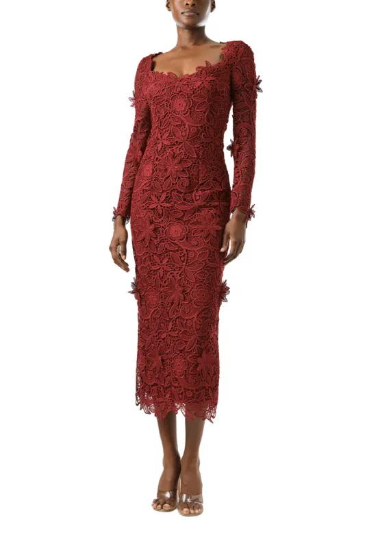 Long Sleeve Lace Sheath sold by Monique Lhuillier