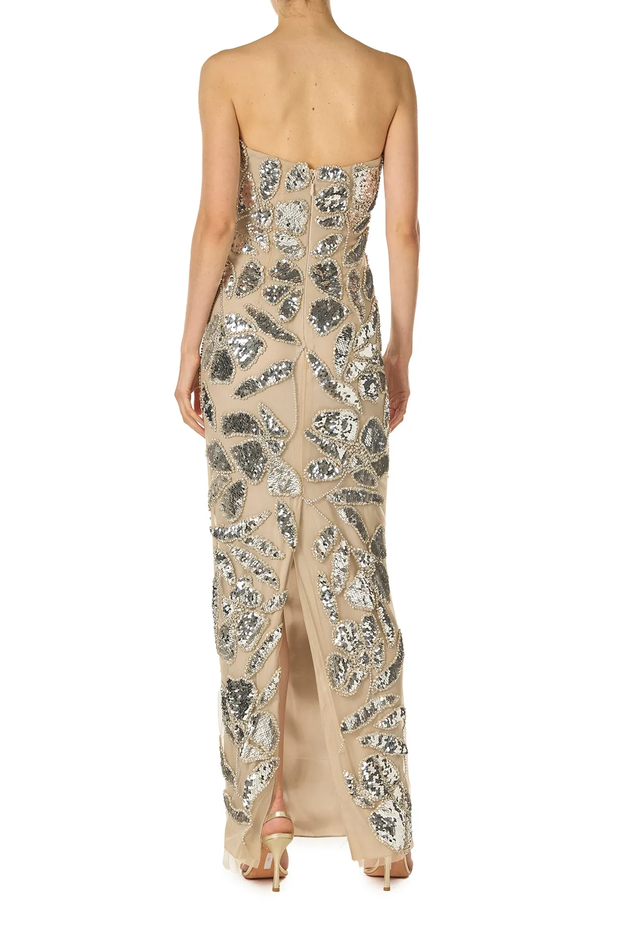 Strapless Embroidered Column Gown sold by Monique Lhuillier product image thumbnail 5