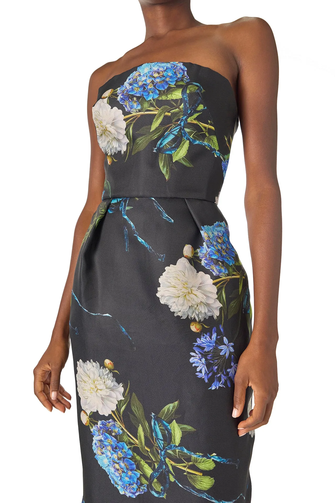 Tea Length Floral Gazar Gown sold by Monique Lhuillier product image thumbnail 2