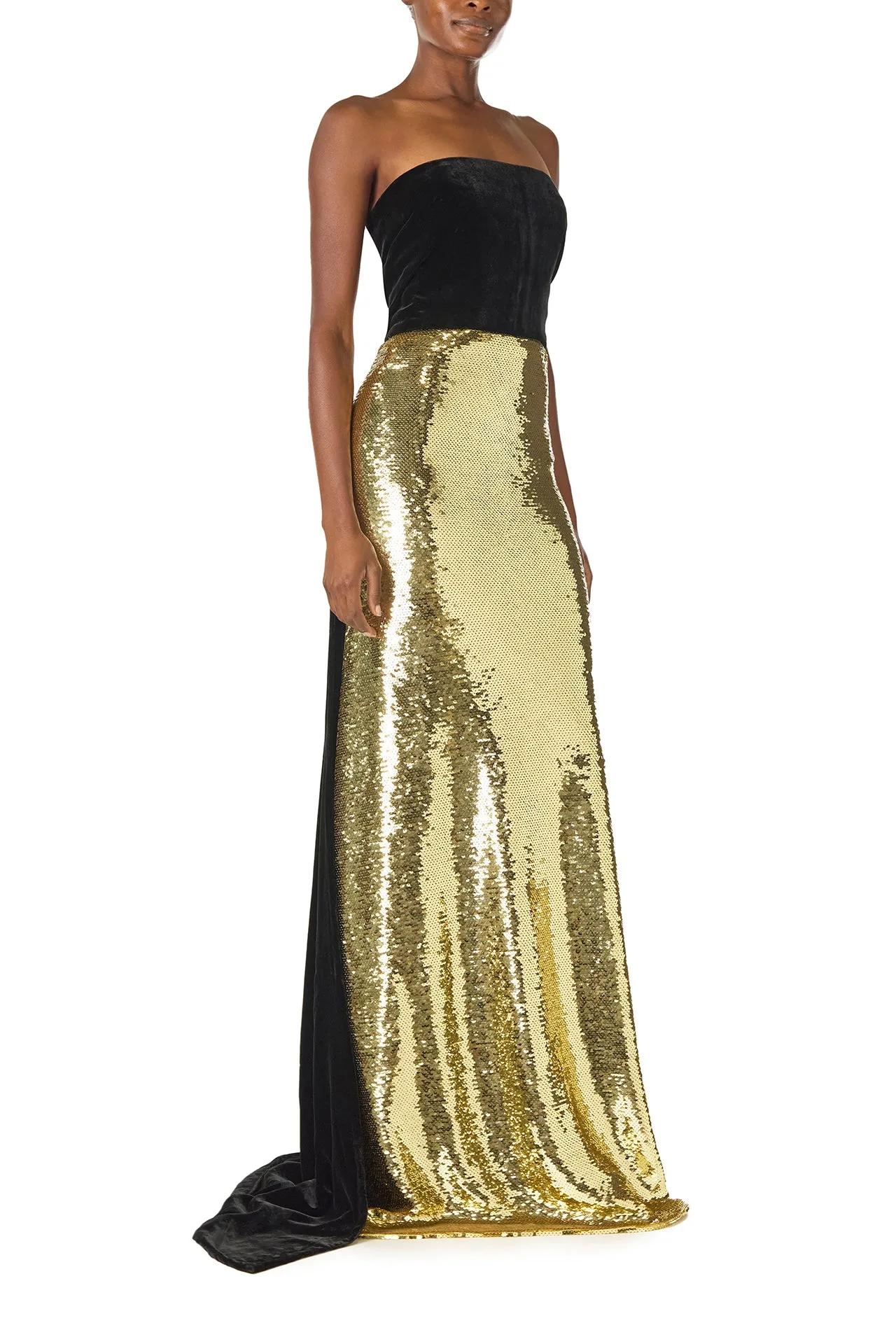 Strapless Sequin Velvet Gown sold by Monique Lhuillier product image thumbnail 4