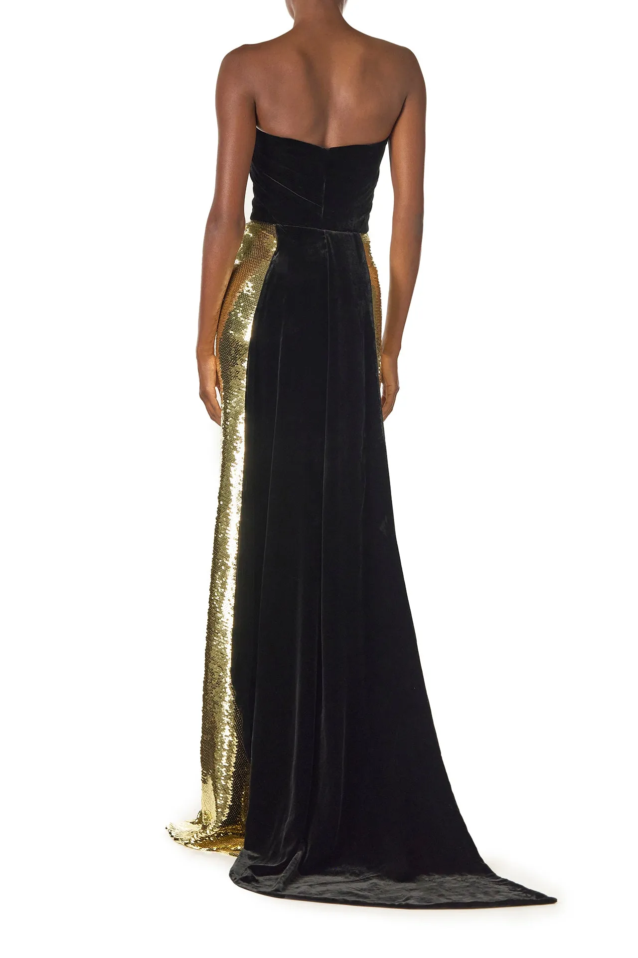 Strapless Sequin Velvet Gown sold by Monique Lhuillier product image thumbnail 5