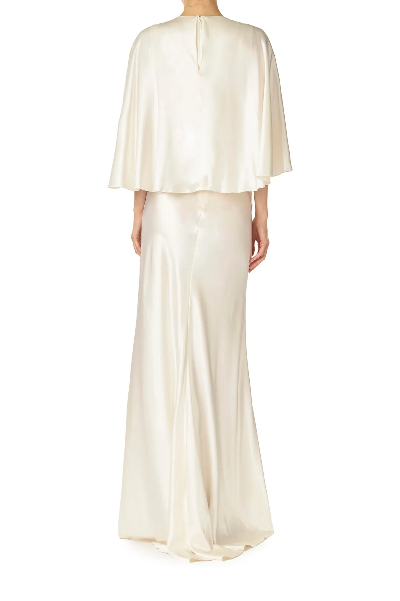 V-Neck Draped Capelet Sleeve Gown sold by Monique Lhuillier product image thumbnail 5