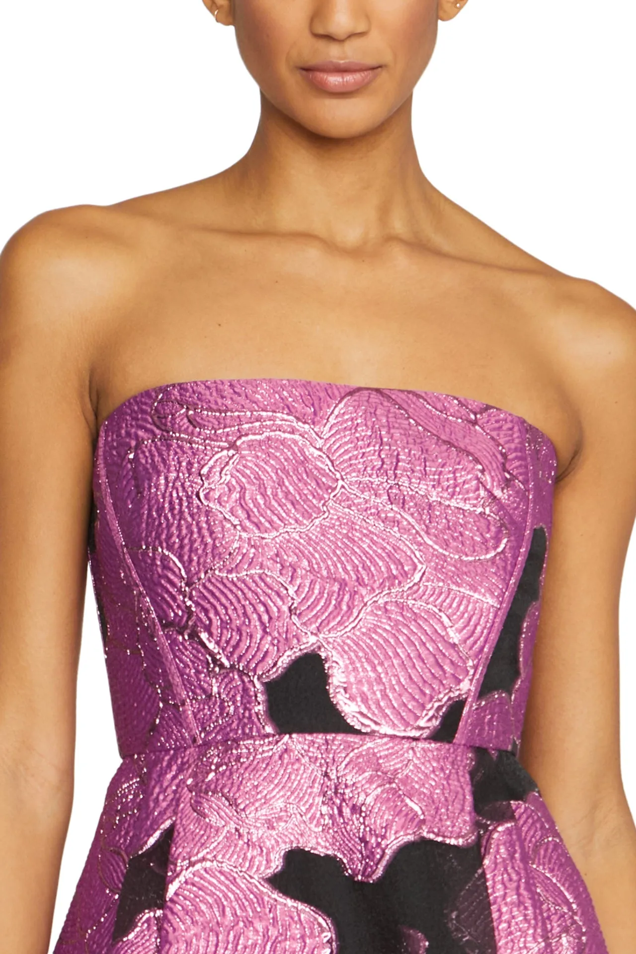 Strapless Jacquard Midi Dress sold by Monique Lhuillier product image thumbnail 2