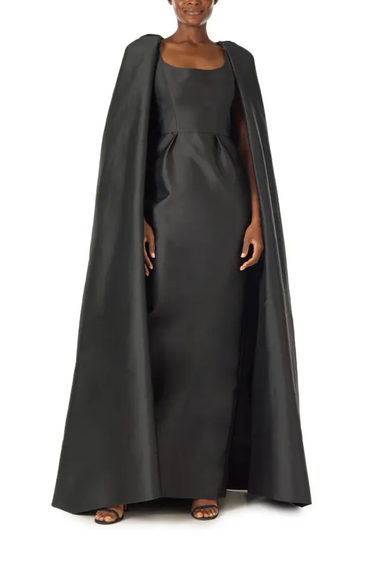 Scoop Neck Column Gown with Cape sold by Monique Lhuillier