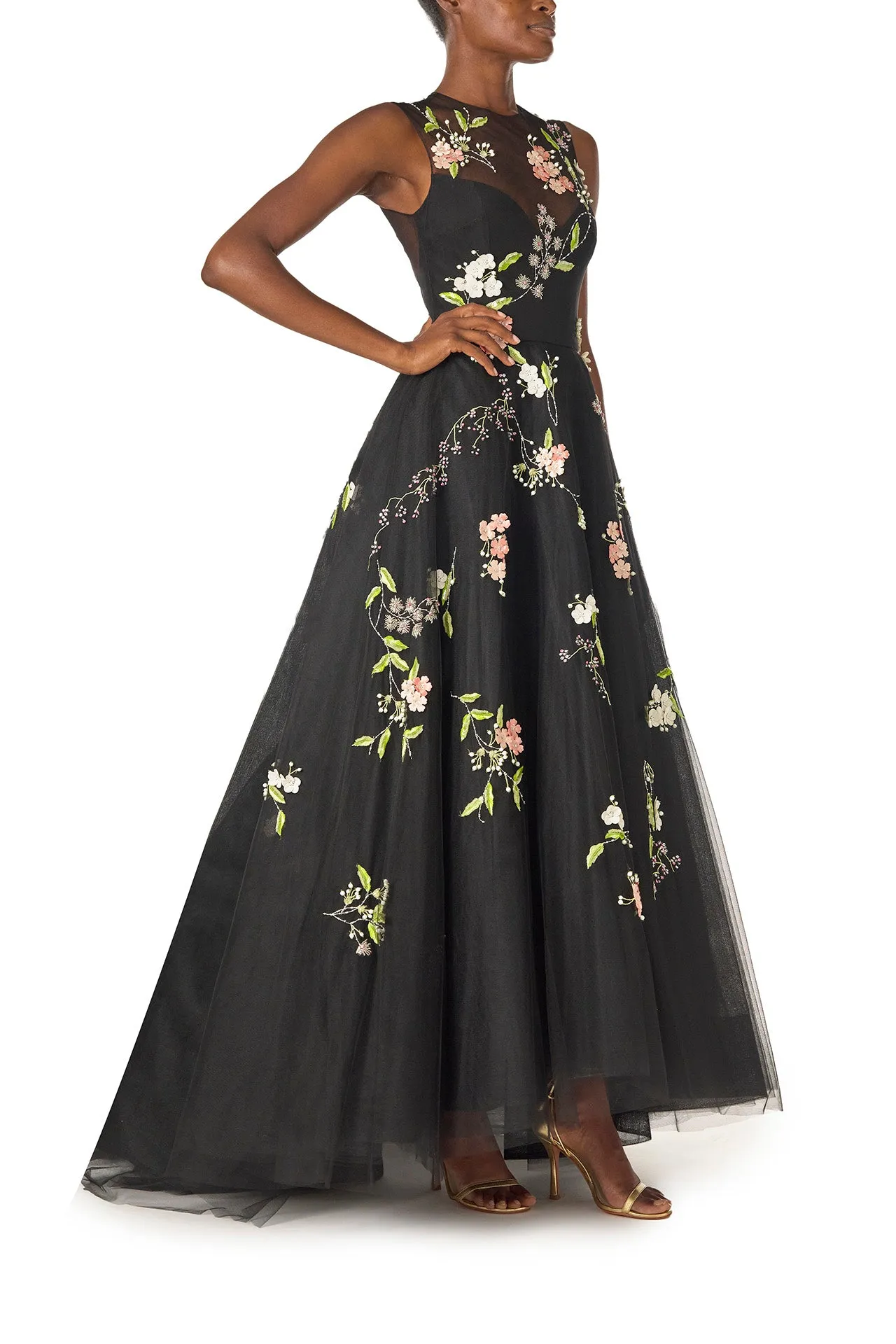 Floral Embroidered Tulle Gown sold by Monique Lhuillier product image thumbnail 5