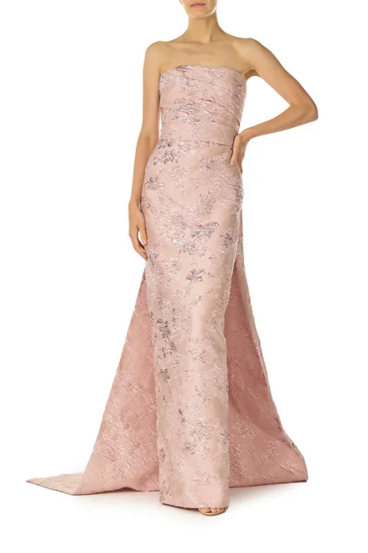 Rosé Metallic Column Gown sold by Monique Lhuillier