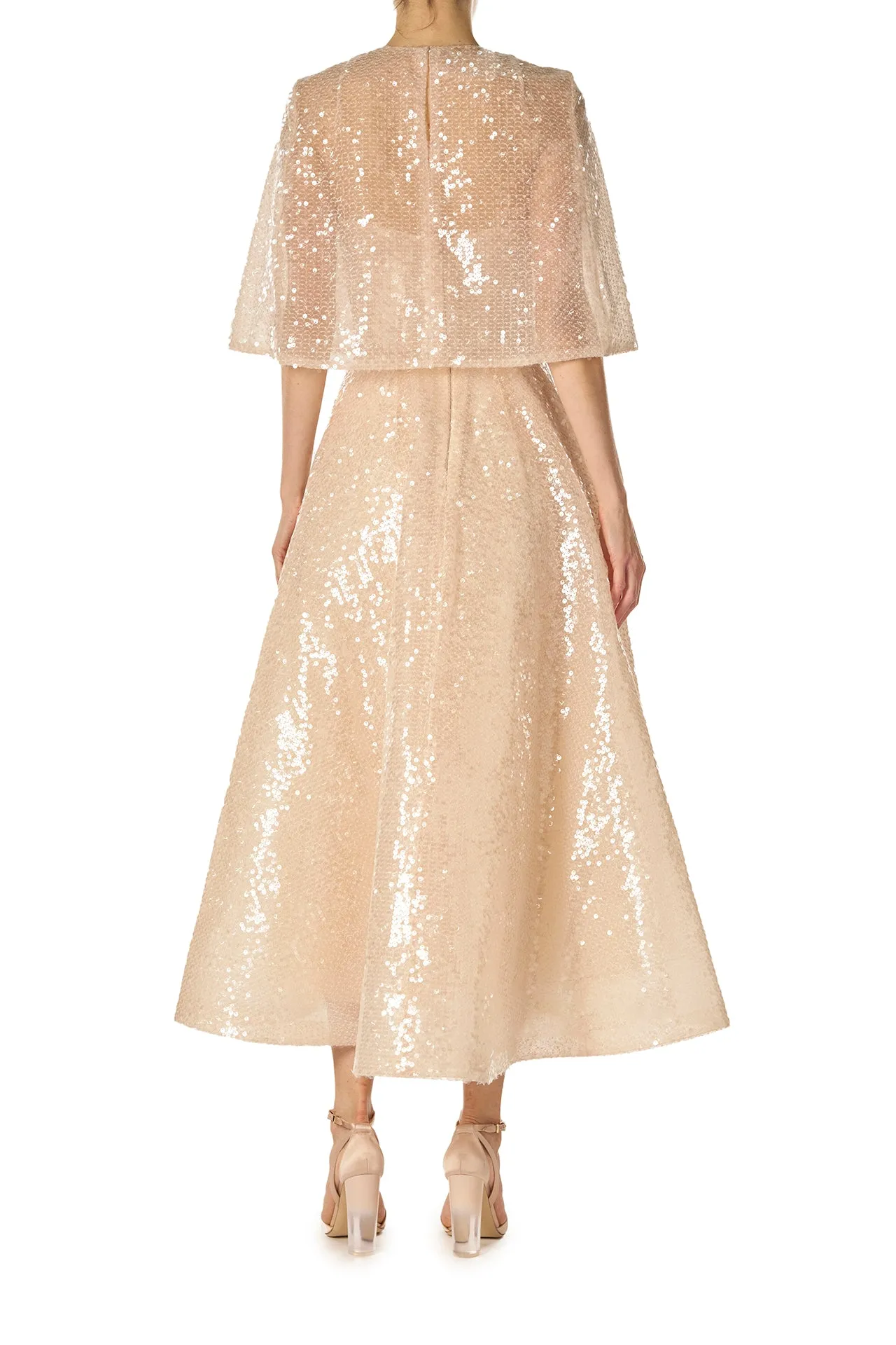 Sequin Tulle Capelet sold by Monique Lhuillier product image thumbnail 4