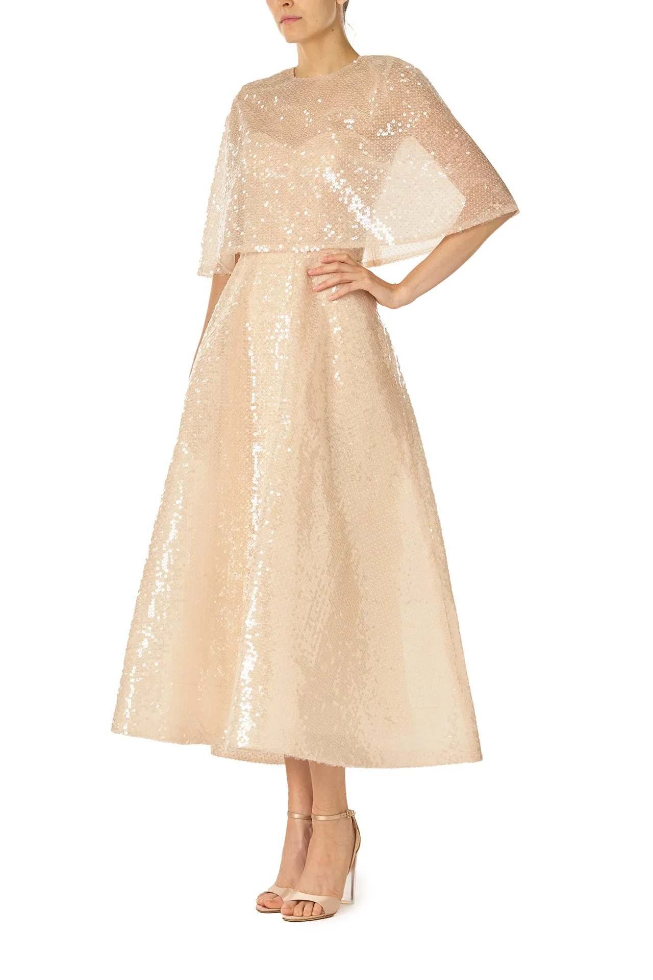 Sequin Tulle Capelet sold by Monique Lhuillier product image thumbnail 2