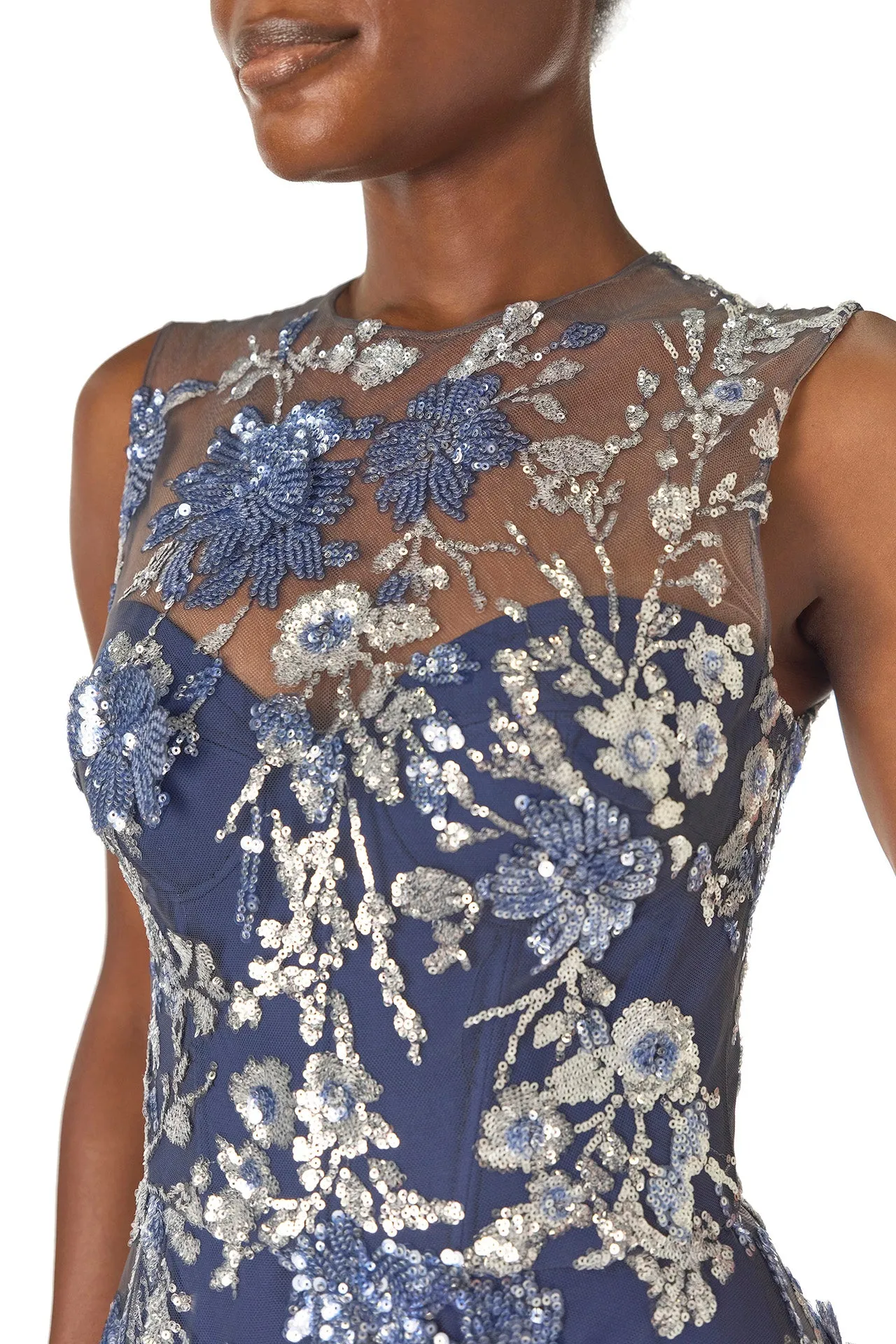 Sleeveless Sequin Tulle Gown sold by Monique Lhuillier product image thumbnail 2