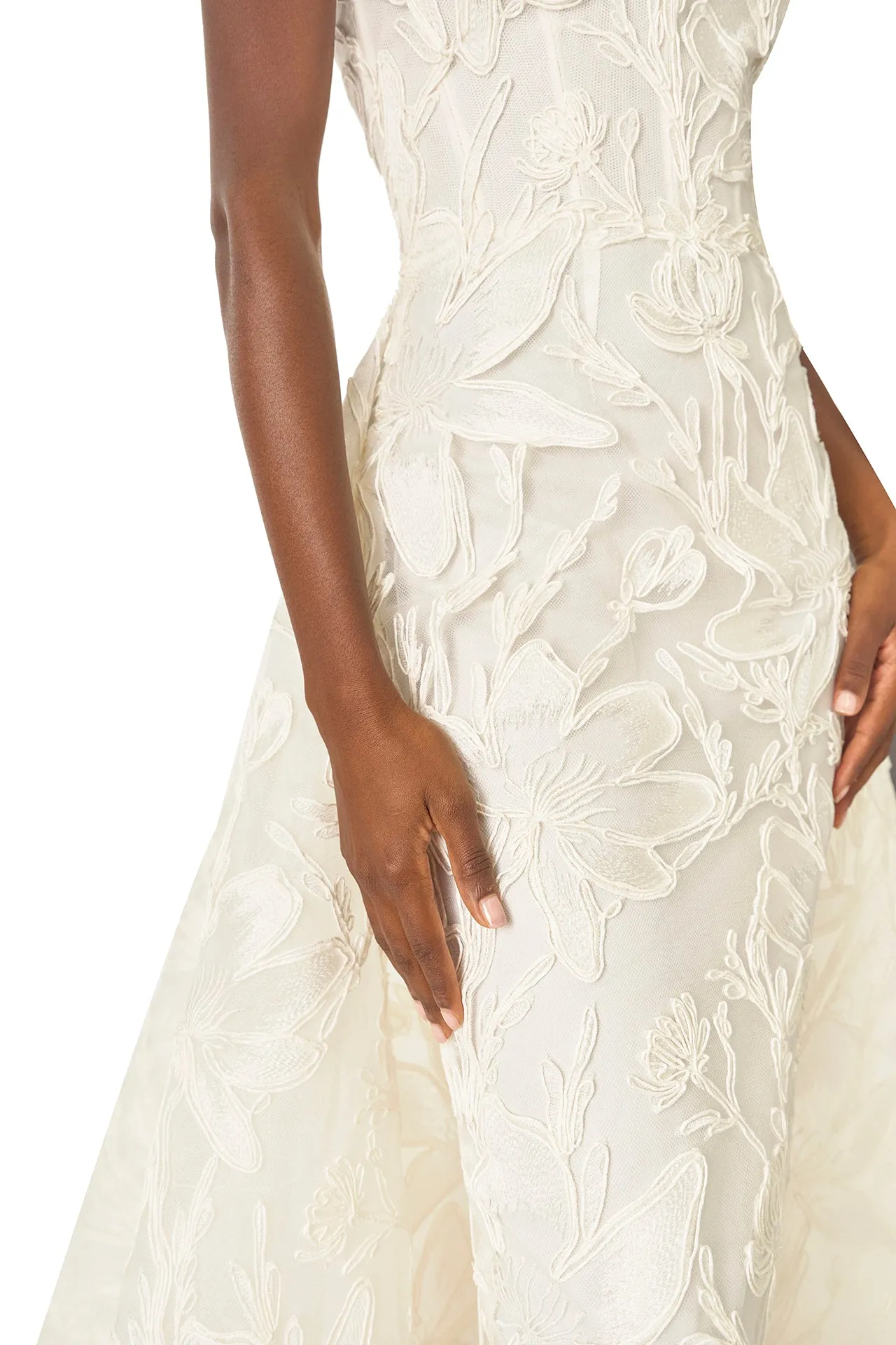 Embroidered Column Gown with Train sold by Monique Lhuillier product image thumbnail 4