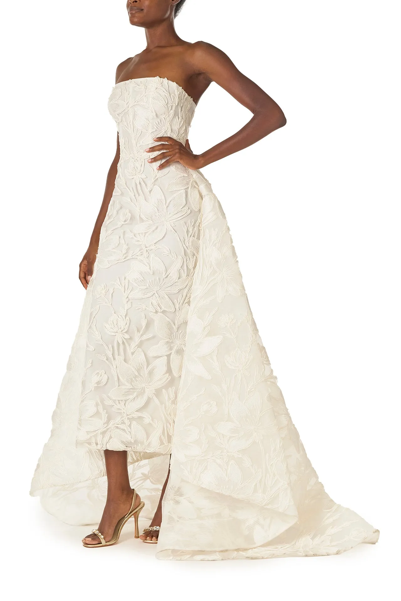 Embroidered Column Gown with Train sold by Monique Lhuillier product image thumbnail 5