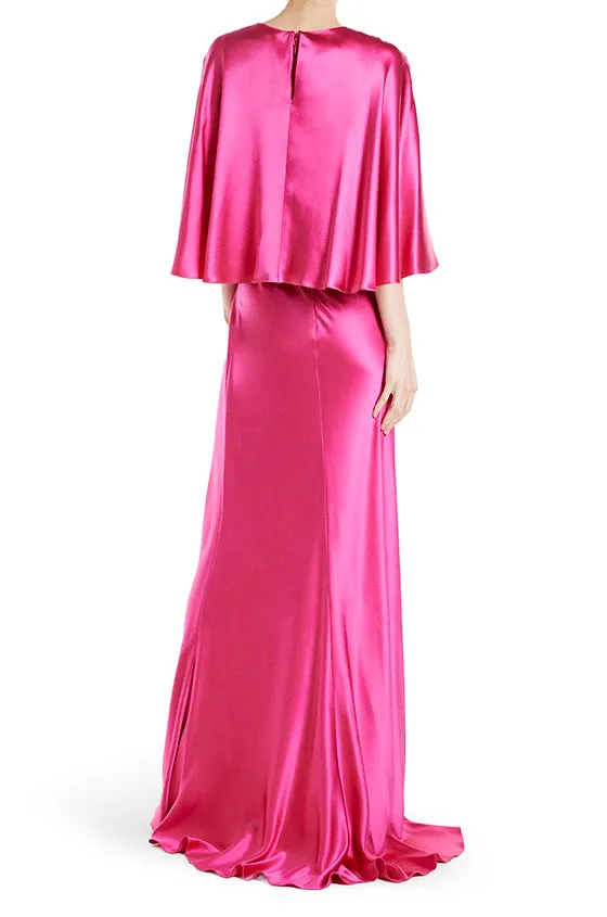 V-Neck Draped Capelet Sleeve Gown sold by Monique Lhuillier product image thumbnail 5