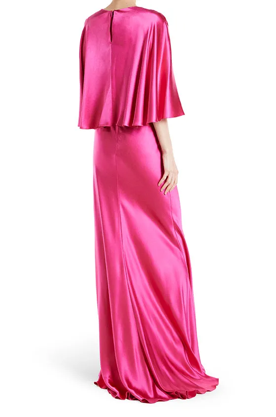 V-Neck Draped Capelet Sleeve Gown sold by Monique Lhuillier product image thumbnail 4
