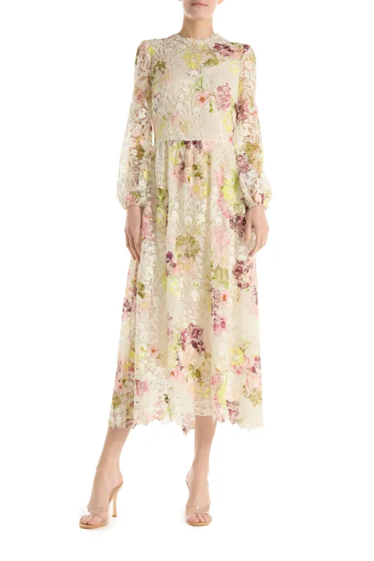 Long Sleeve Lace Midi Dress sold by Monique Lhuillier