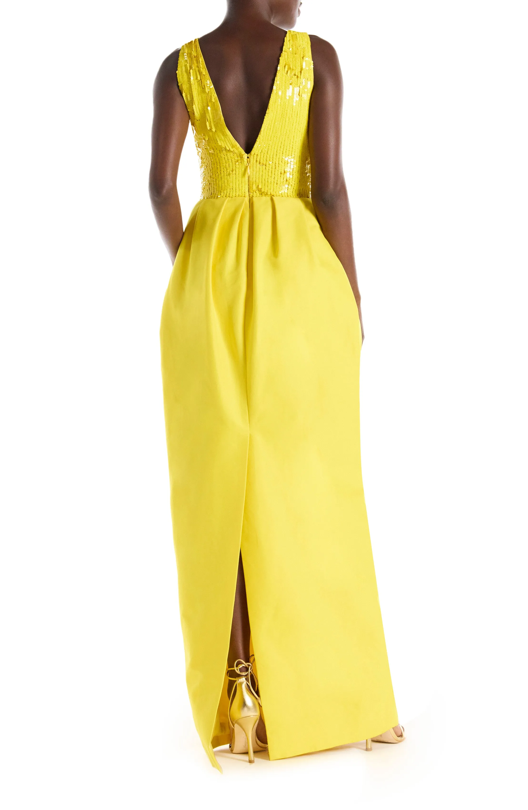 Deep V-Neck Gown sold by Monique Lhuillier product image thumbnail 3