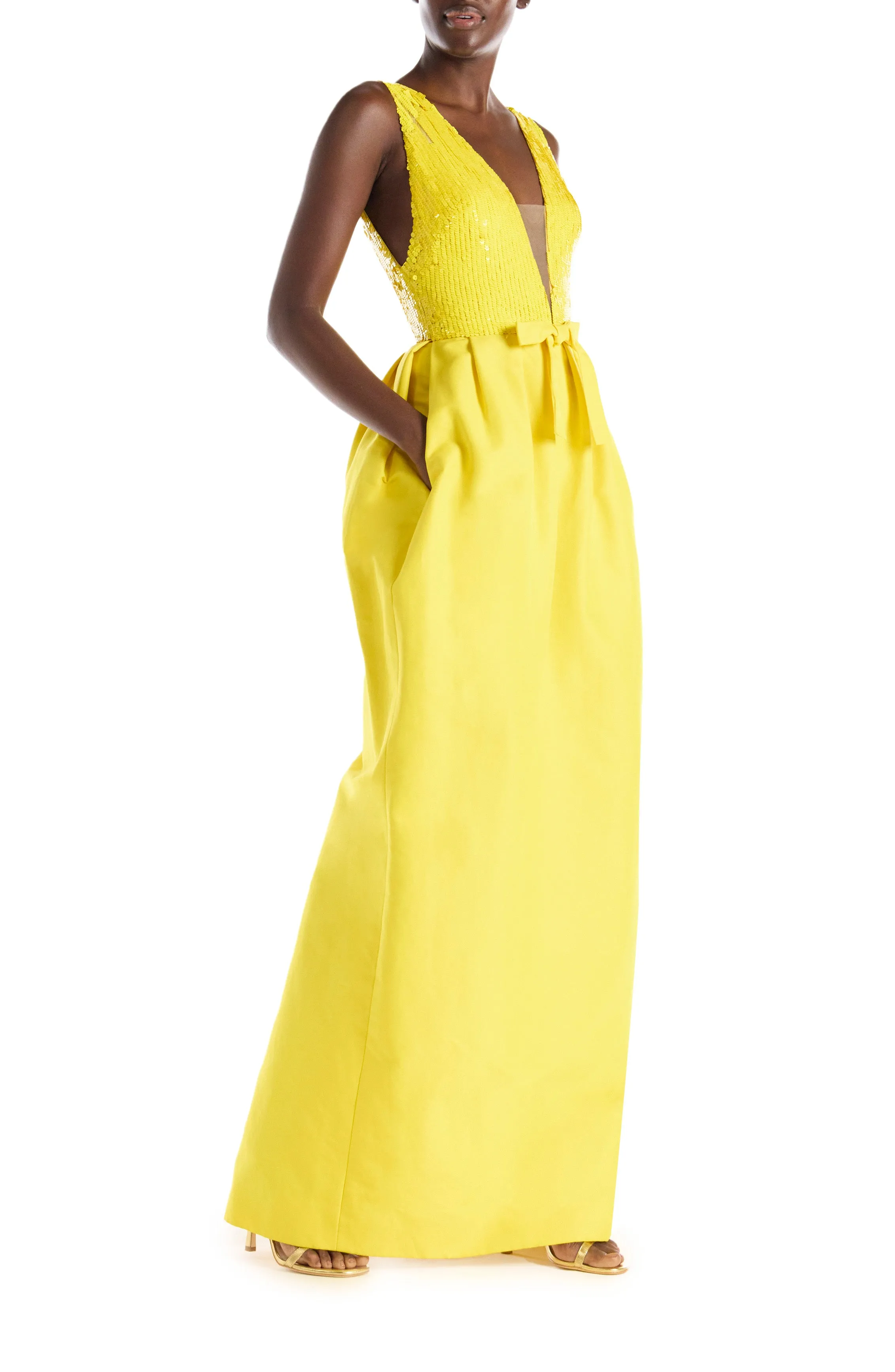 Deep V-Neck Gown sold by Monique Lhuillier product image thumbnail 2
