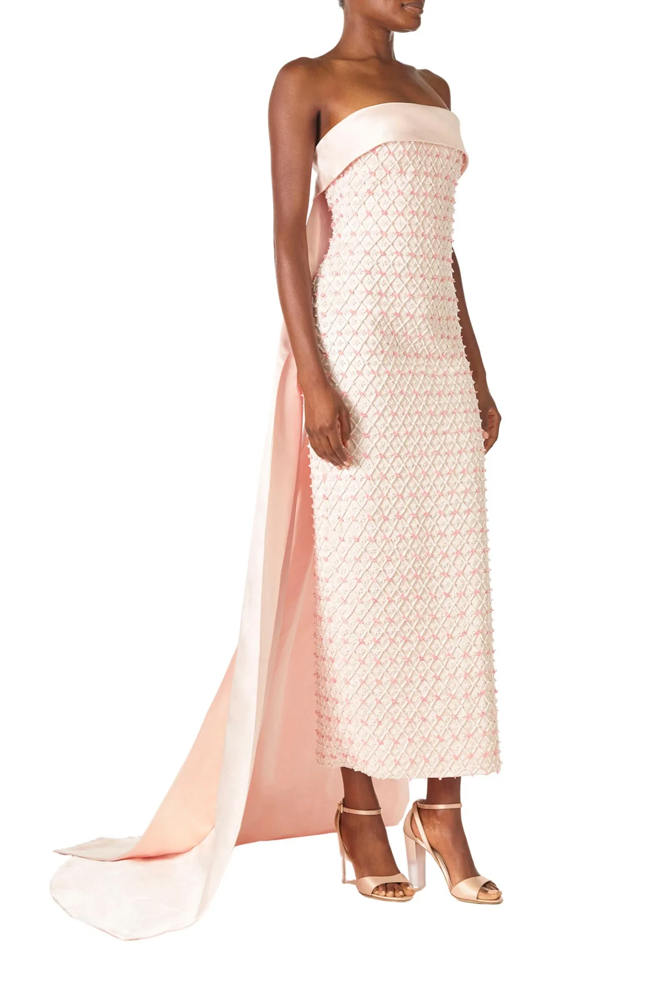 Beaded Satin Column Gown sold by Monique Lhuillier product image thumbnail 3