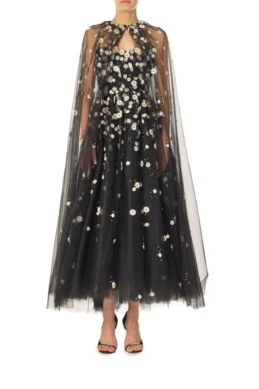 Daisy Embroidered Tulle Cape sold by Monique Lhuillier