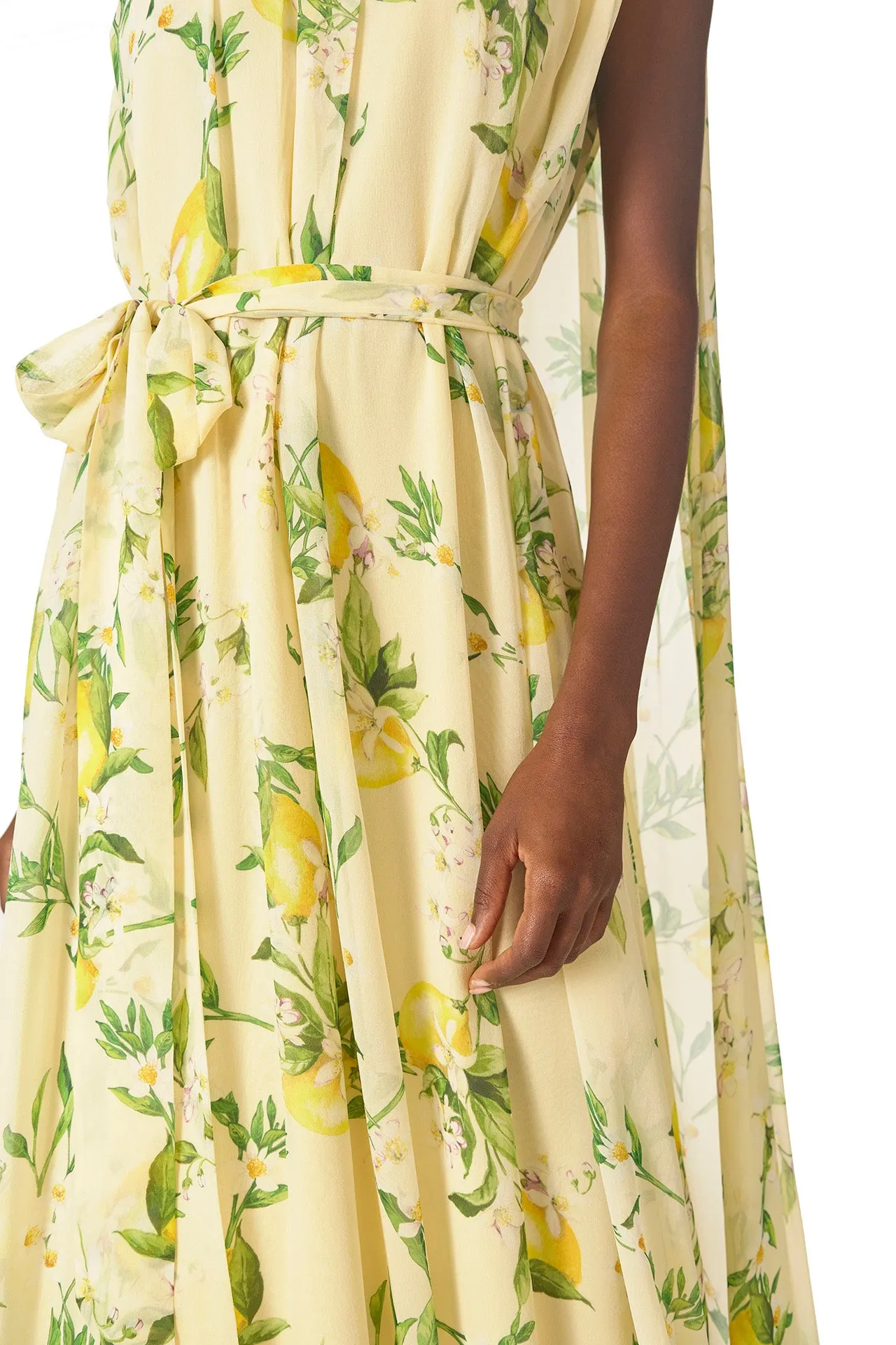 Lemon Print Georgette Gown sold by Monique Lhuillier product image thumbnail 2