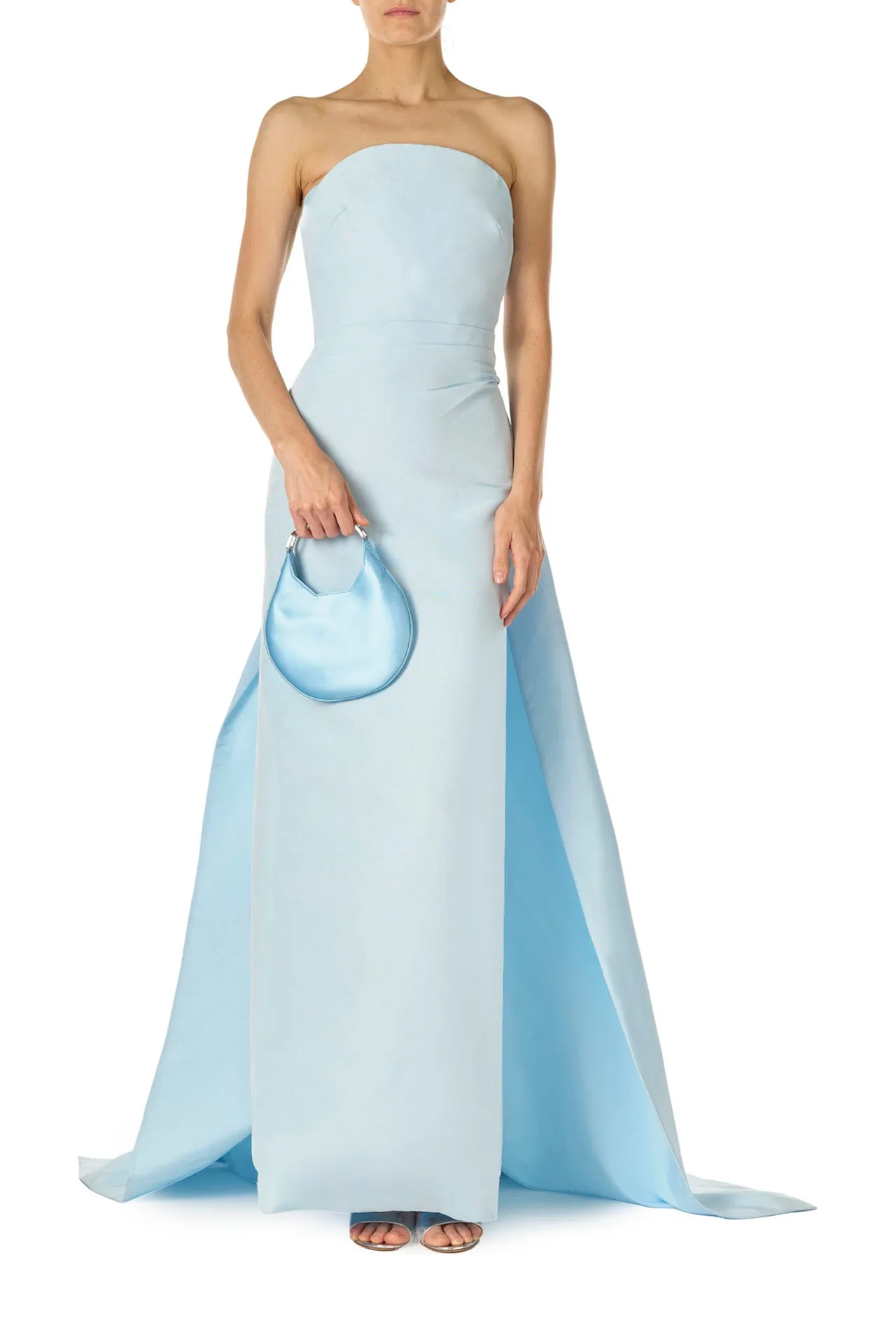 Faille Column Gown with Train sold by Monique Lhuillier product image thumbnail 5