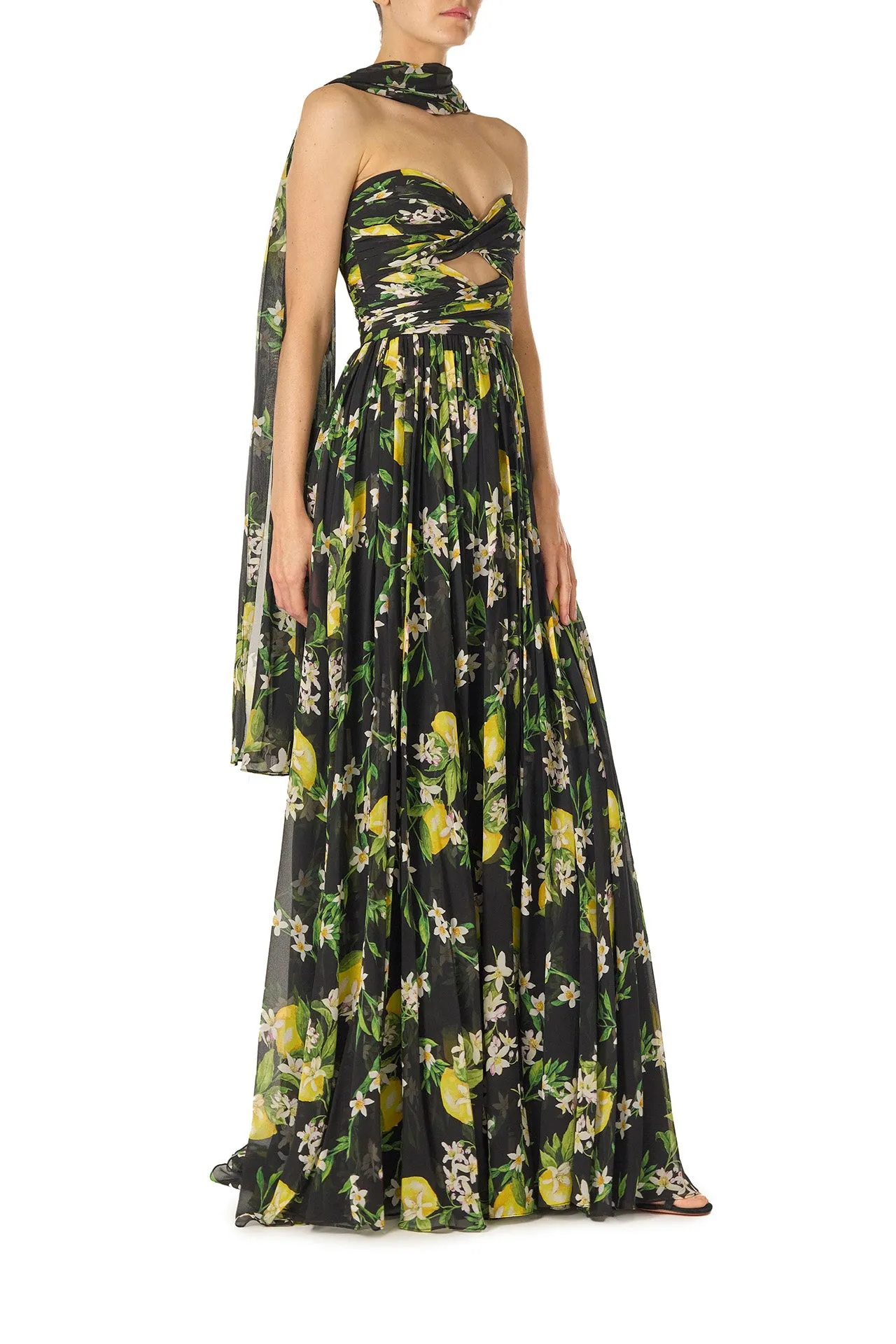 Strapless Lemon Floral Gown sold by Monique Lhuillier product image thumbnail 5
