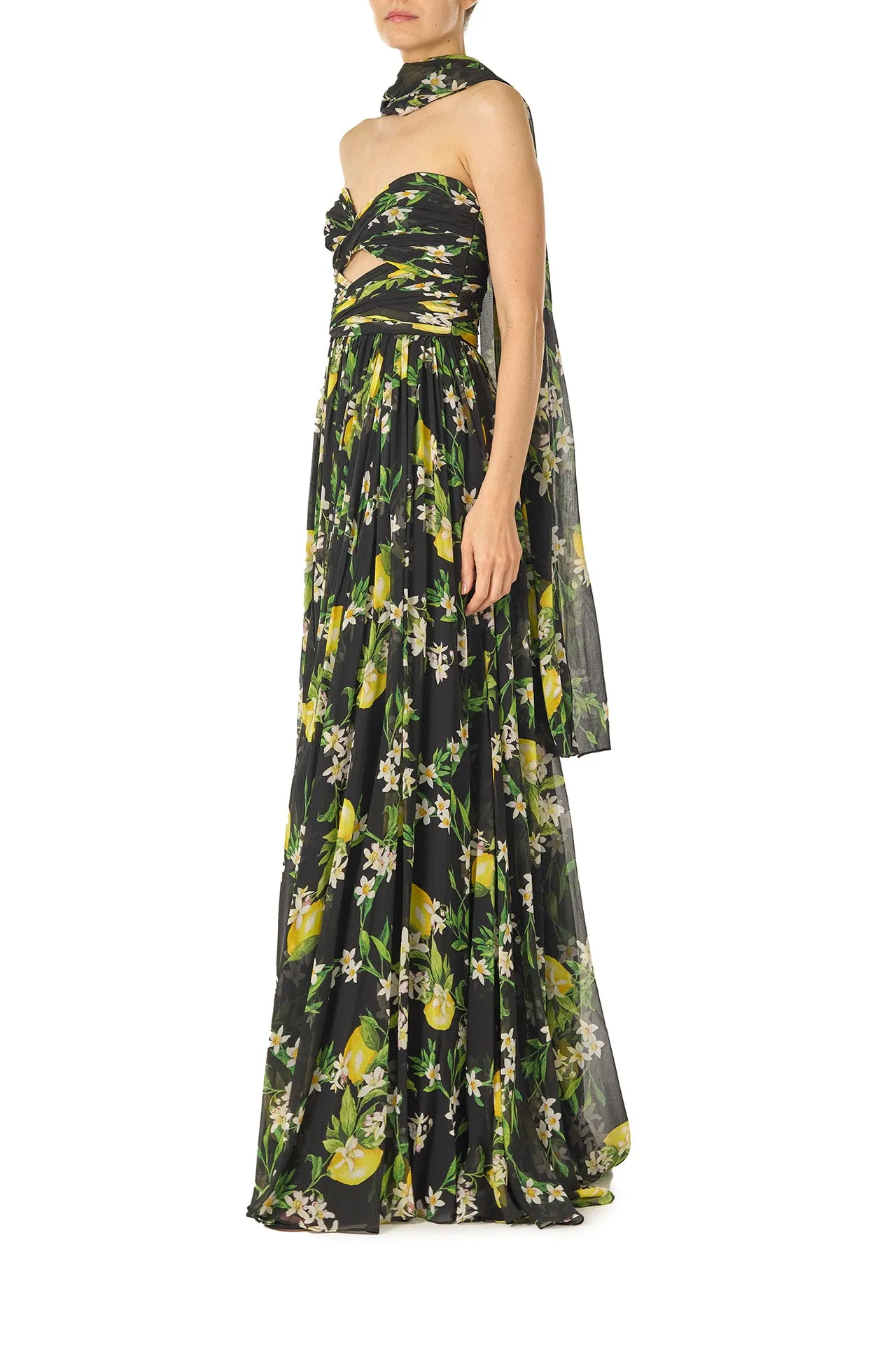 Strapless Lemon Floral Gown sold by Monique Lhuillier product image thumbnail 3