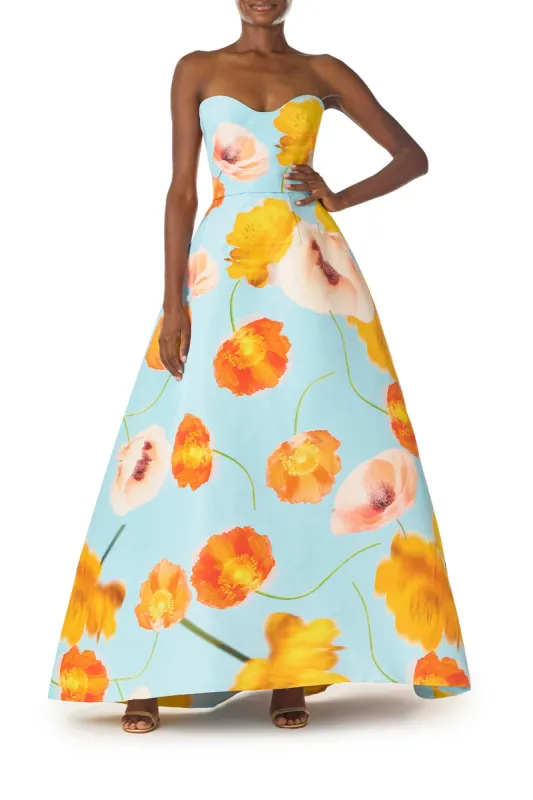 Poppy Printed Ball Gown sold by Monique Lhuillier
