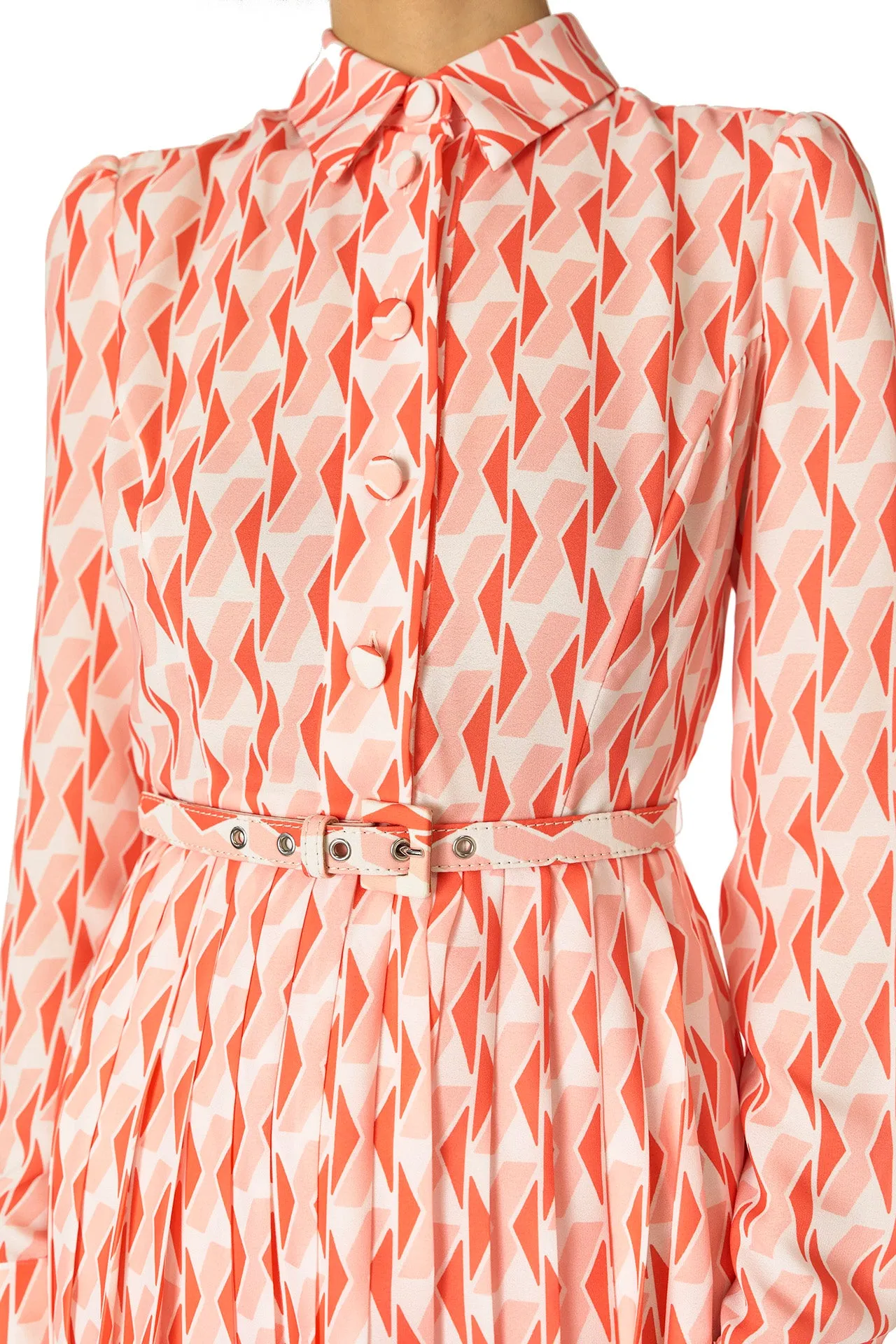 Long Sleeve Button-Down Dress sold by Monique Lhuillier product image thumbnail 2