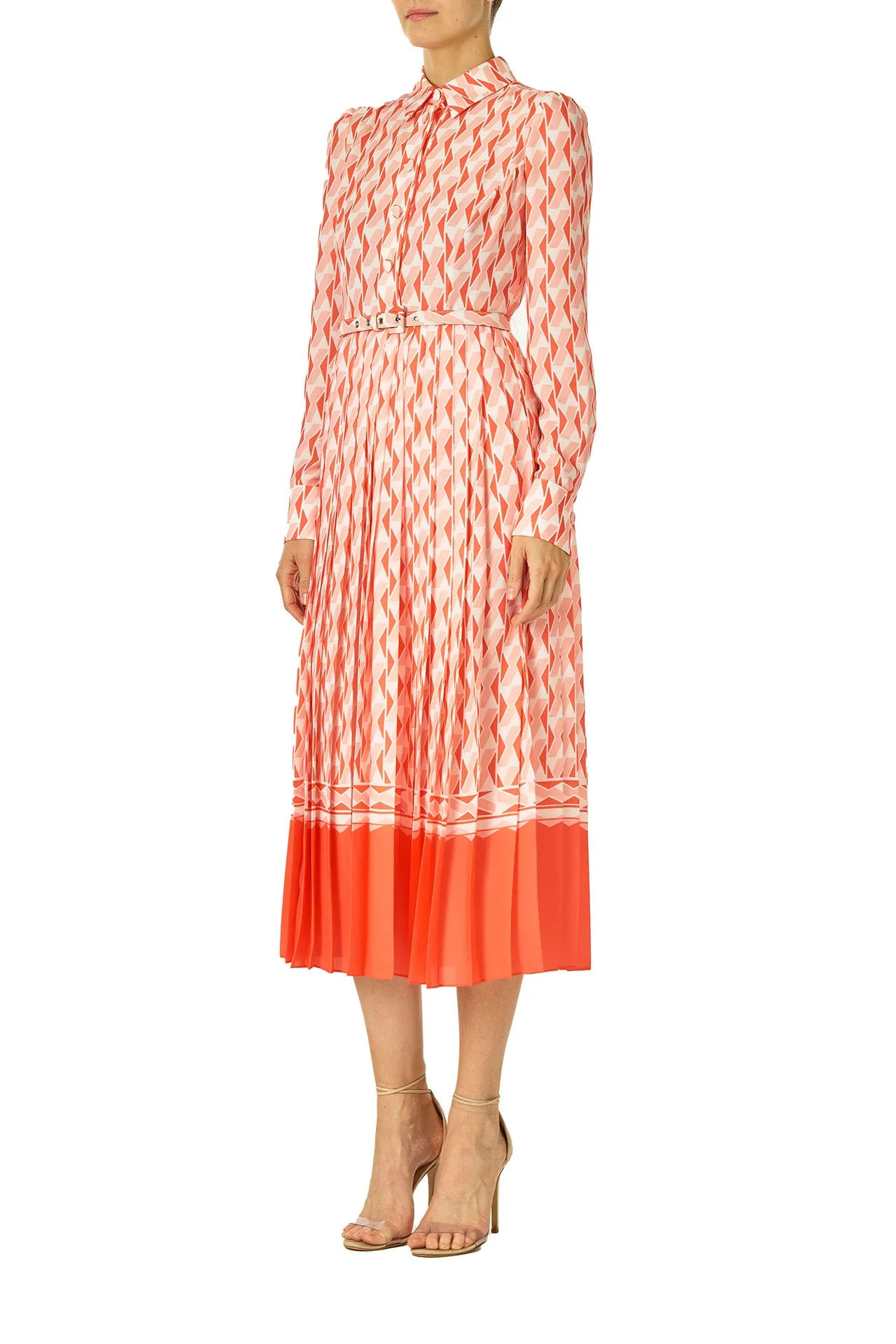 Long Sleeve Button-Down Dress sold by Monique Lhuillier product image thumbnail 3