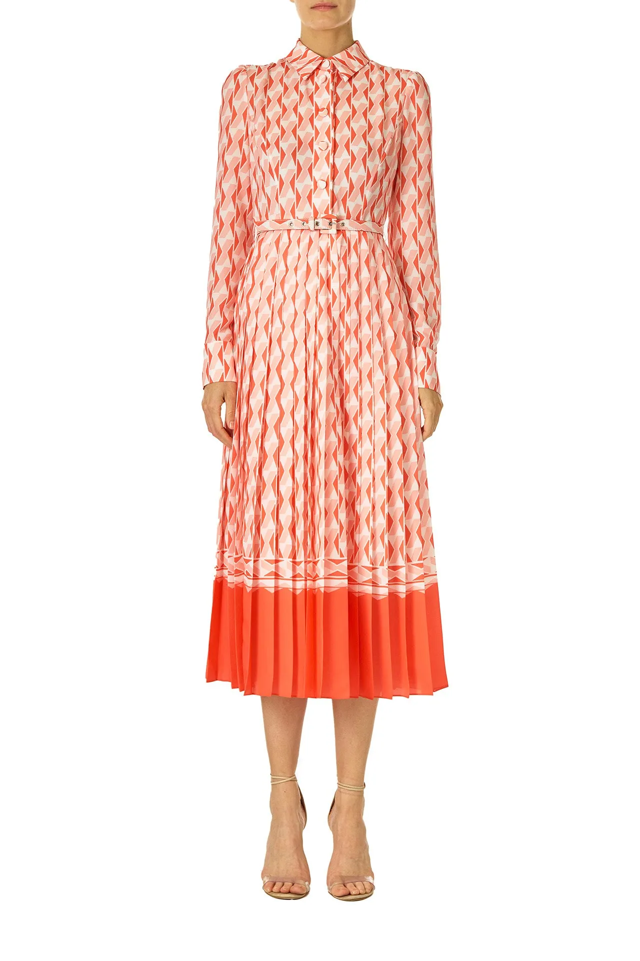 Long Sleeve Button-Down Dress sold by Monique Lhuillier