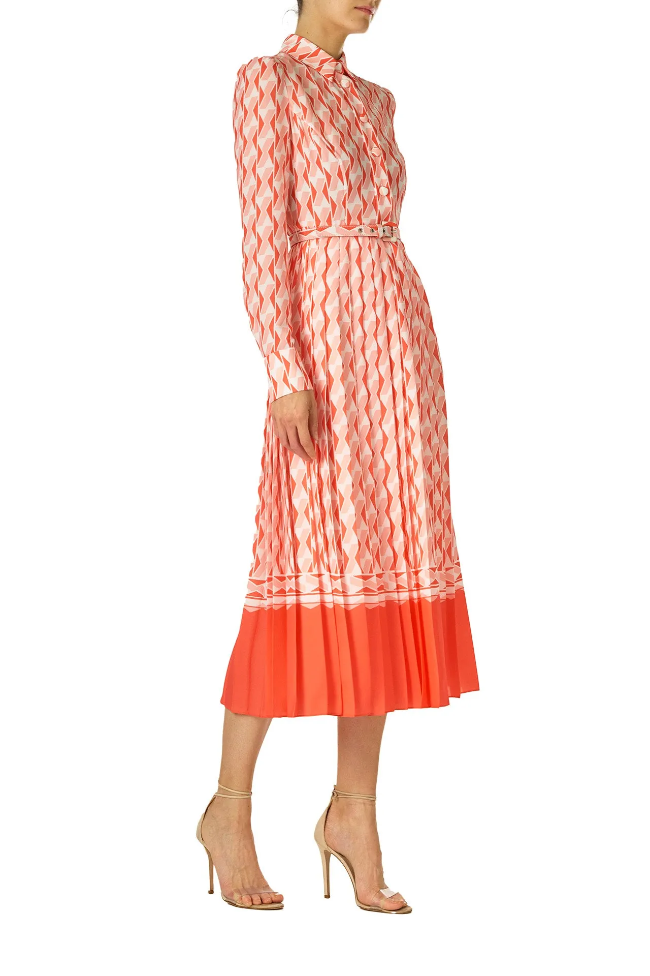 Long Sleeve Button-Down Dress sold by Monique Lhuillier product image thumbnail 5
