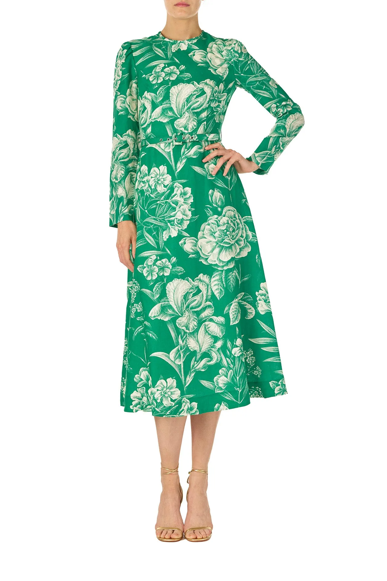 Long Sleeve Floral Day Dress sold by Monique Lhuillier