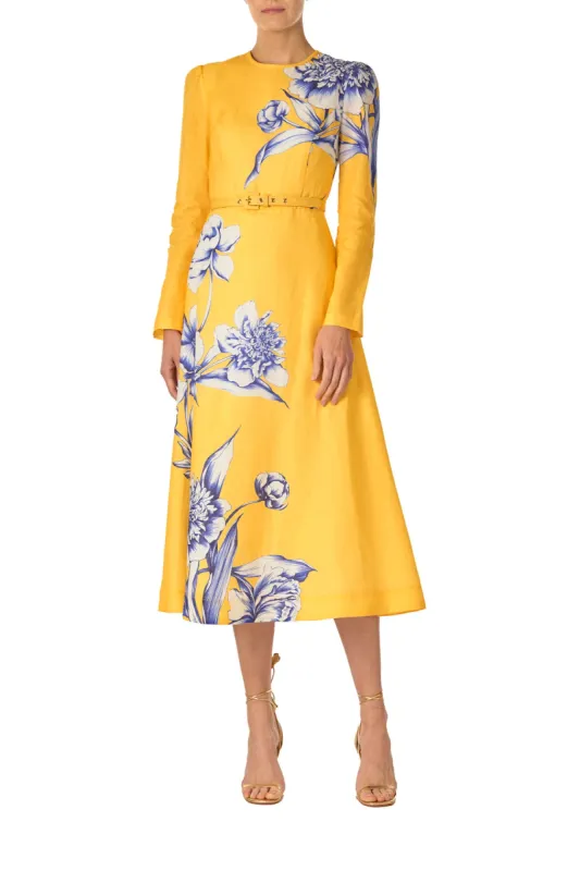 Long Sleeve Floral Day Dress sold by Monique Lhuillier