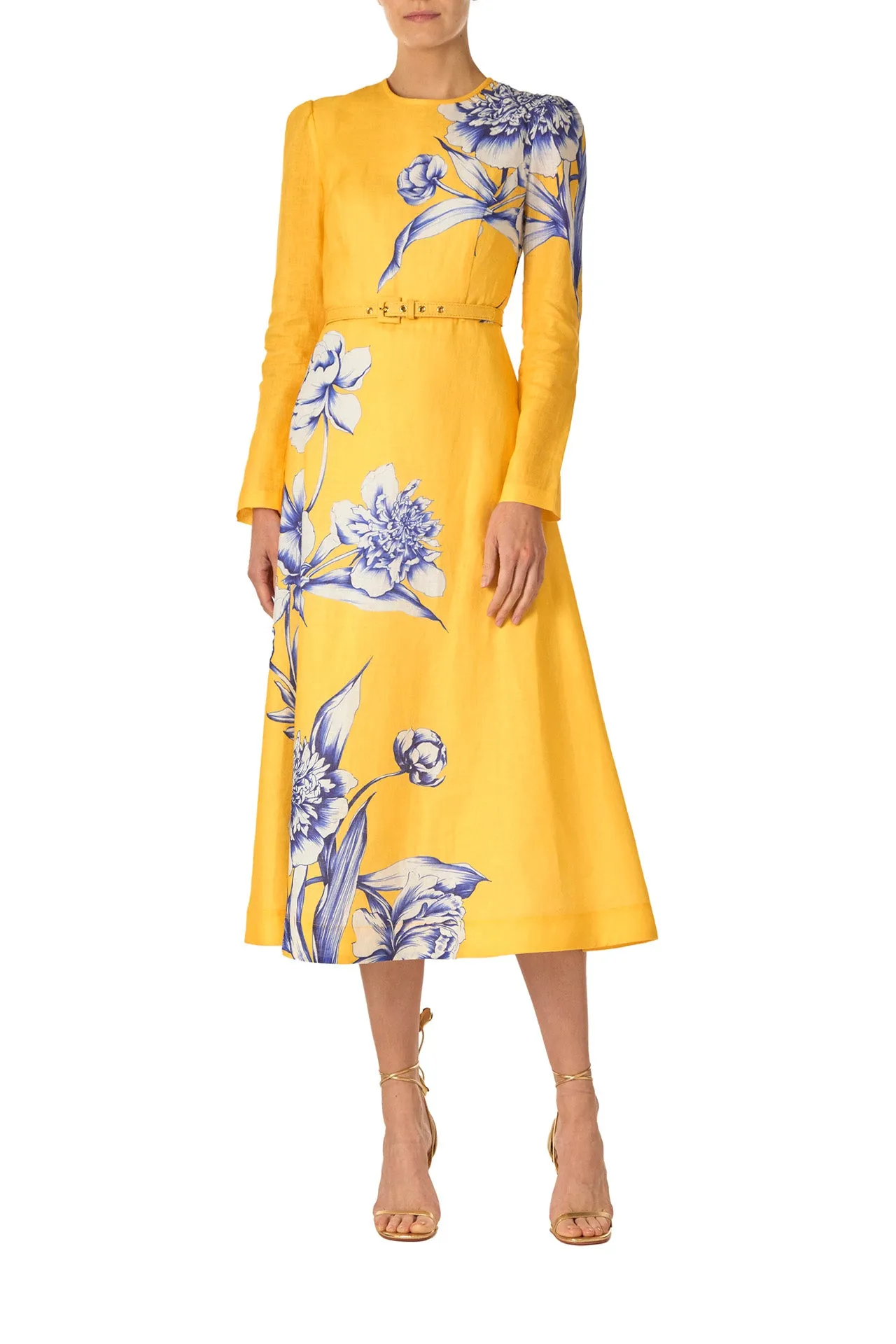 Long Sleeve Floral Day Dress sold by Monique Lhuillier