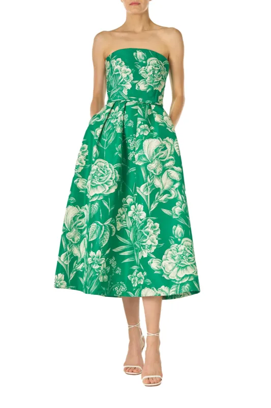 Floral Toile Strapless Dress sold by Monique Lhuillier