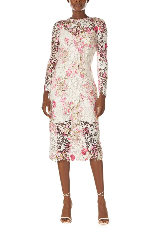 Long Sleeve Lace Sheath Dress sold by Monique Lhuillier