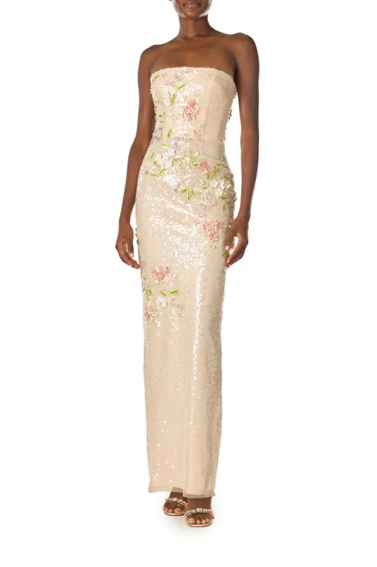 Floral Sequin Column Gown sold by Monique Lhuillier