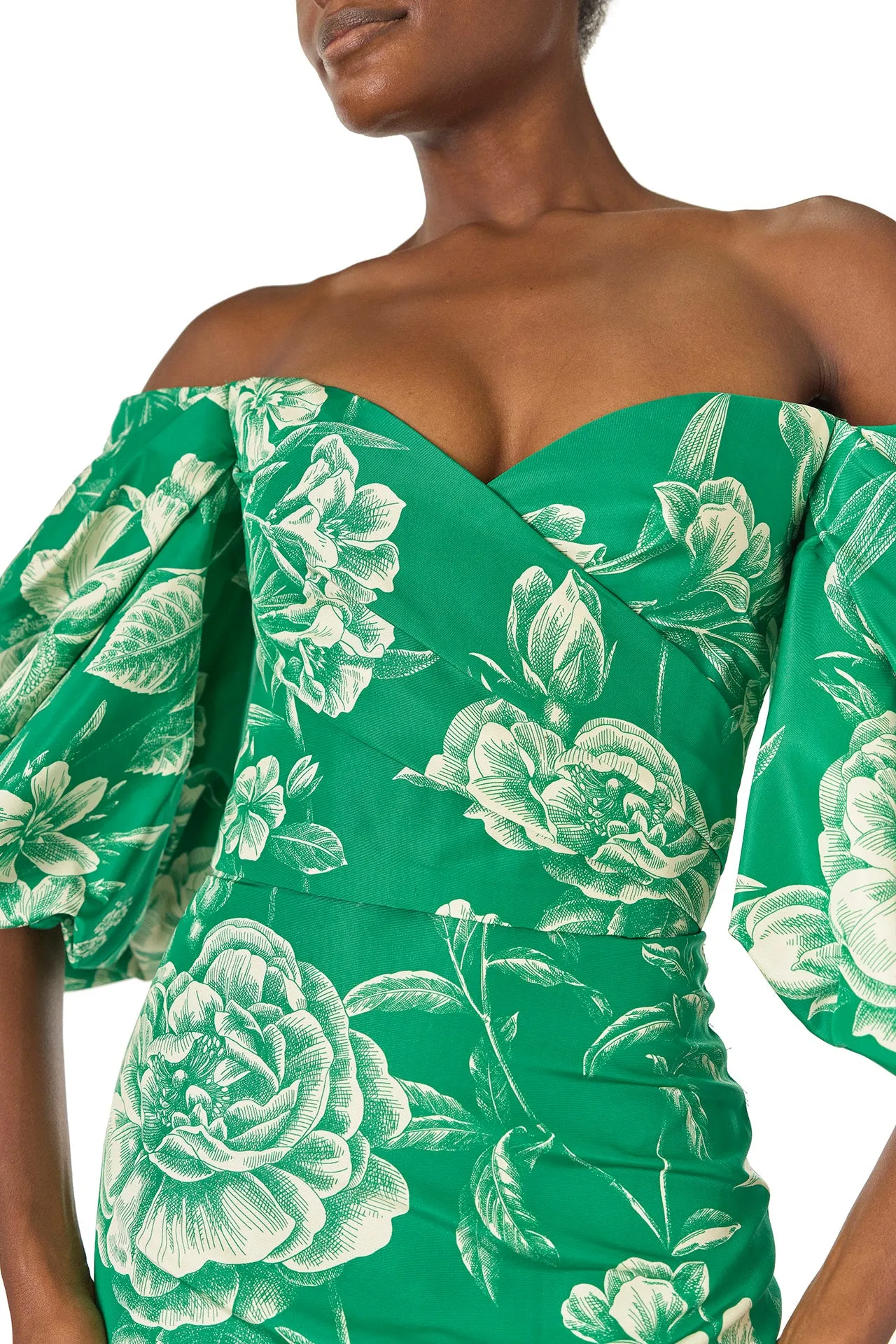 Off-the-Shoulder Blouson Sleeve Gown sold by Monique Lhuillier product image thumbnail 2