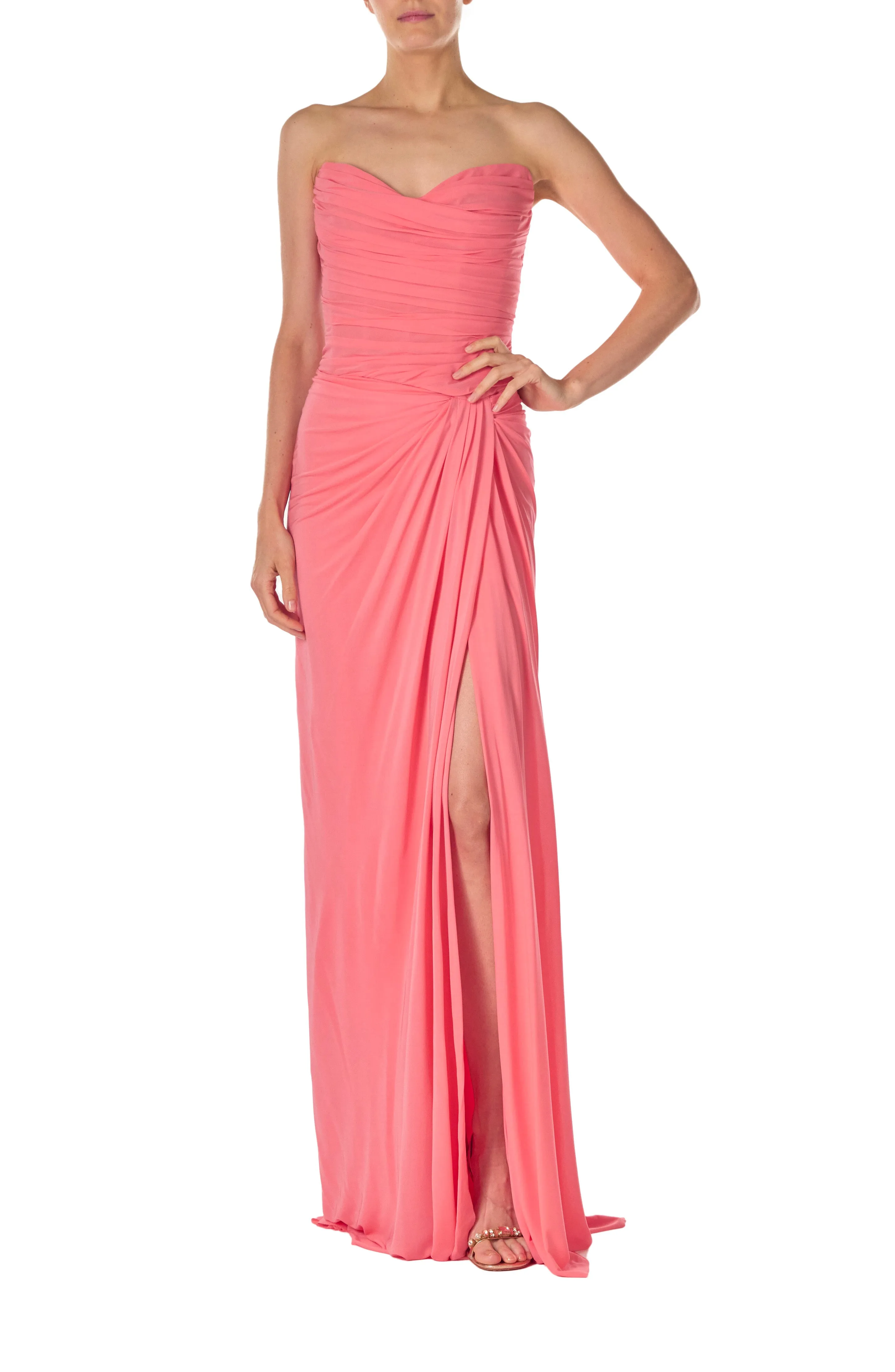 Strapless Draped Jersey Gown sold by Monique Lhuillier