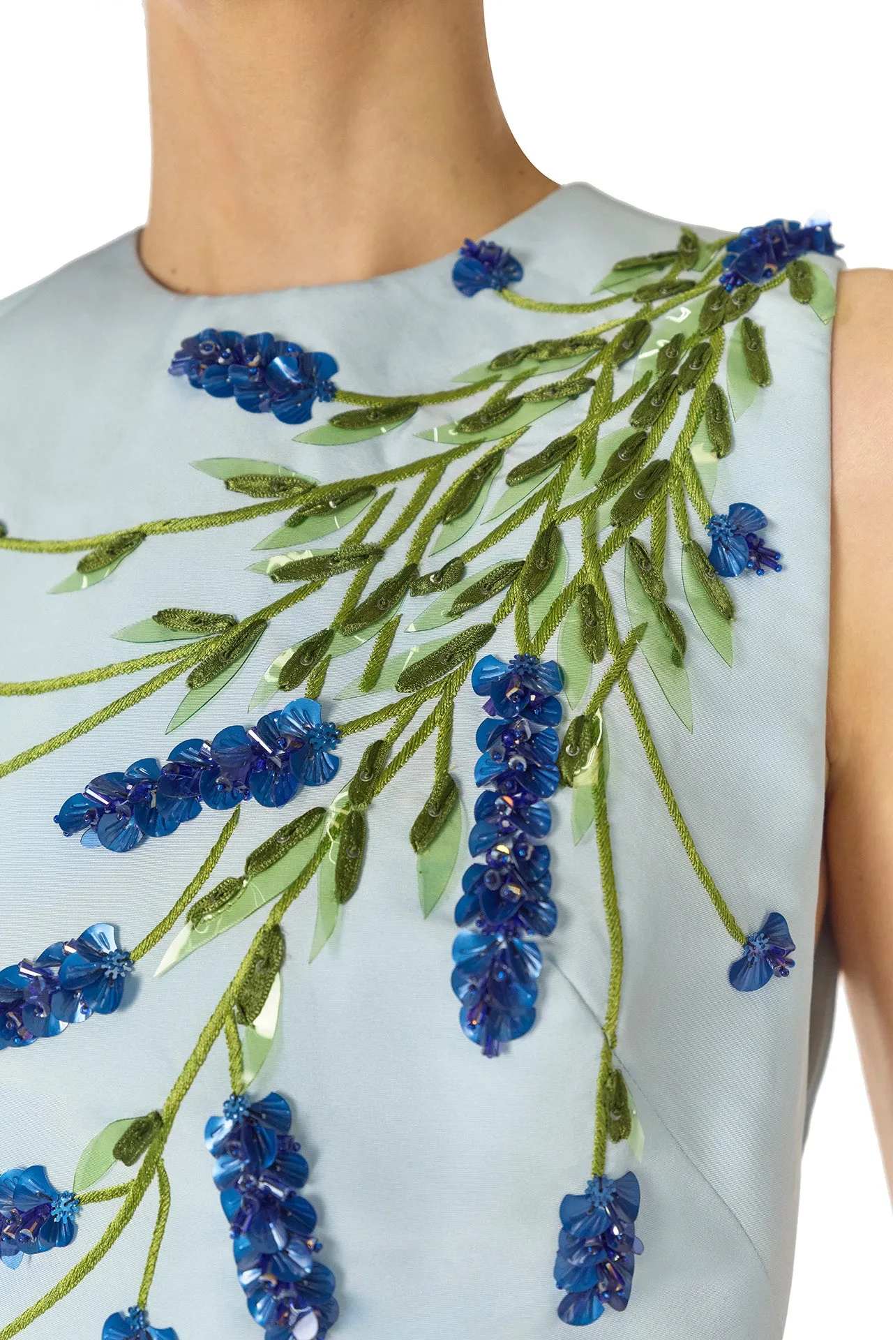 Lavender Embroidered Tea-Length Dress sold by Monique Lhuillier product image thumbnail 2